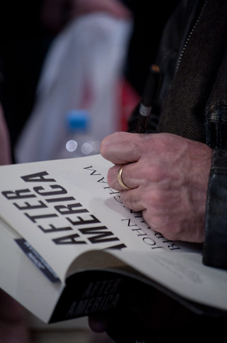 @JohnBirmingham signing his new book After America (Close up)
