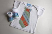Dapper set - appliqued t-shirt & matching socks - newborn