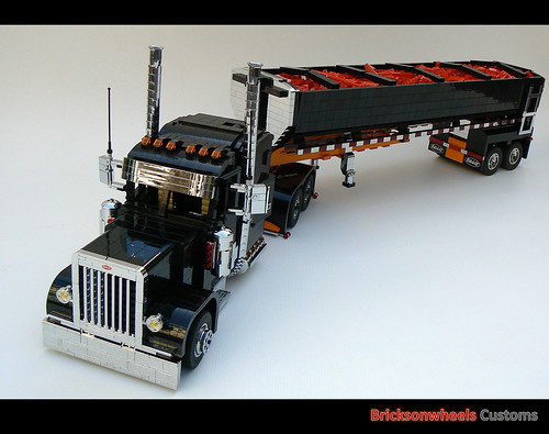 Lego Peterbilt Semi Truck Trailer Chrome