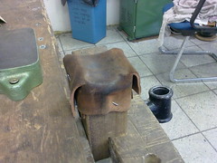 leather saddle stake