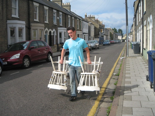 Carrying the chairs home
