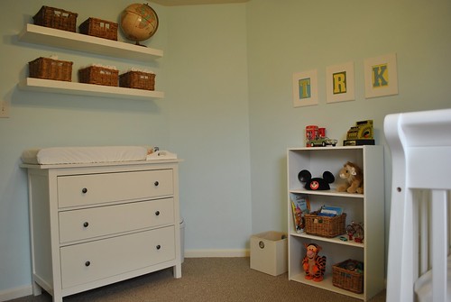 Changing table and bookcase