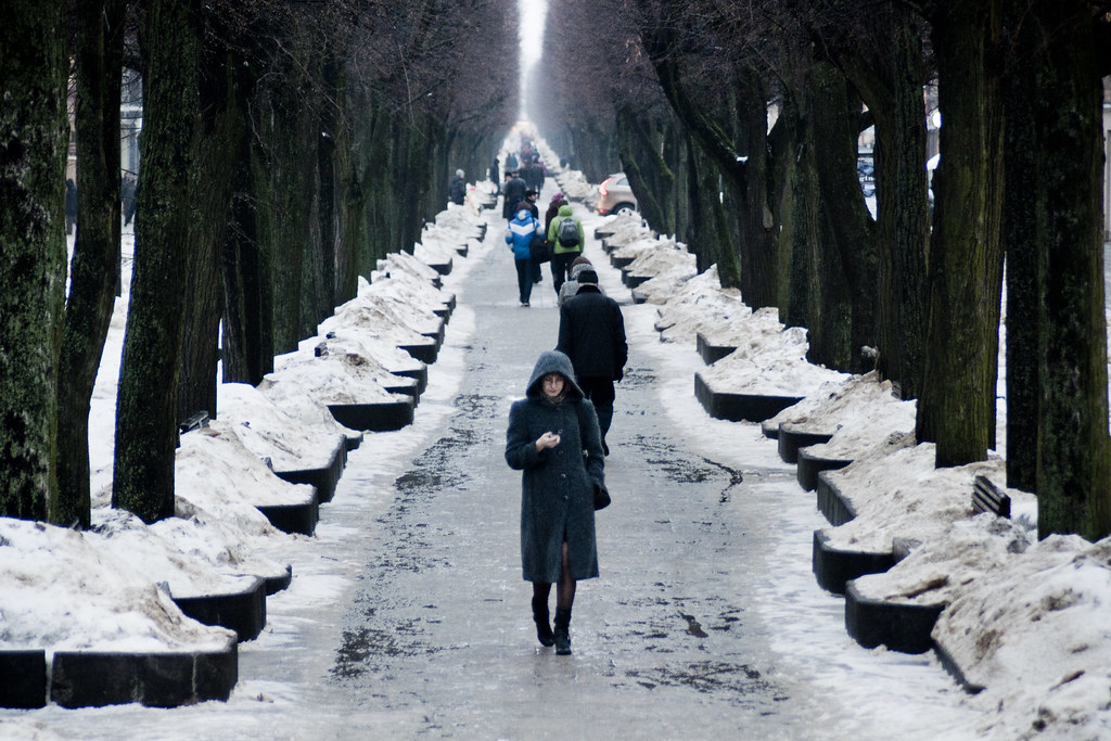 Laisvės al. žiemą | Freedom avenue, Kaunas, Lithuania