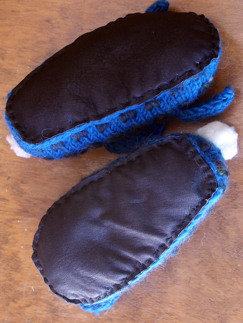 Leather slipper bottoms