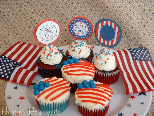 Flag Cupcakes for the Fourth