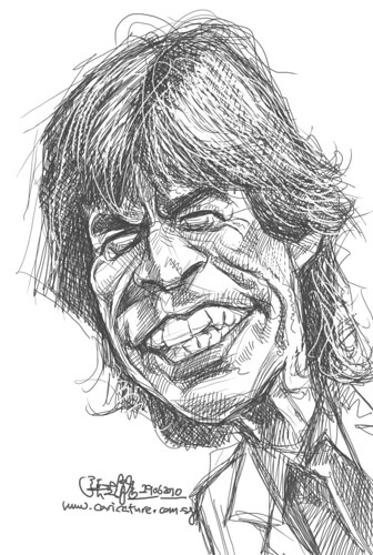 digital sketch study of Mick Jagger - 3