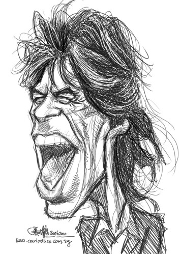 digital sketch study of Mick Jagger - 4 medium