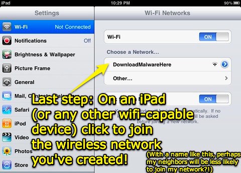 Join your new network from your iPad