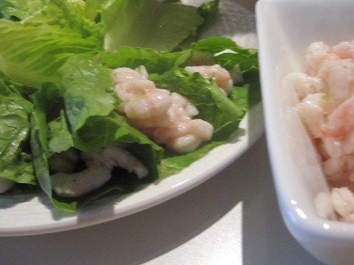 Shrimp with lime in lettuce cups at Gabrielle's