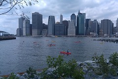 21 Brooklyn Bridge Park kayakers on the water right now. Open until  3pm today!