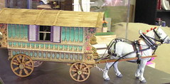 Caravan completed by Bernice Rosenberg, Design: Michelle Faleshock, www.michellesminiatures.com Custom horse harness: Reuben Kulp, www.kulpenterprises.com