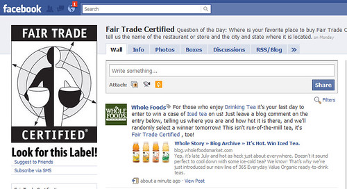 Fair Trade Certified page on Facebook
