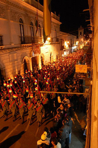 Independence parade at night