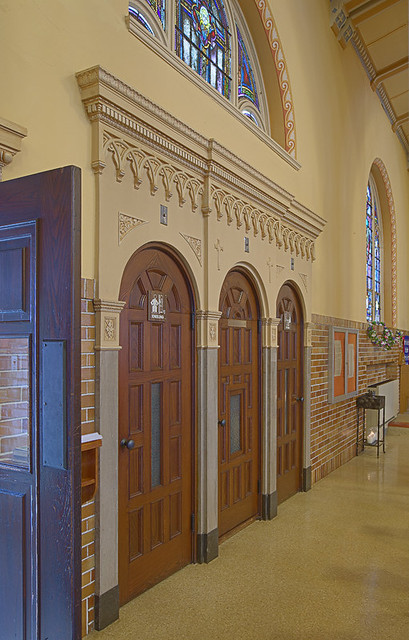 Saint Anthony Roman Catholic Church, in Lemay, Missouri, USA - confessional