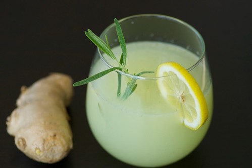 sparkling rosemary-ginger lemonade