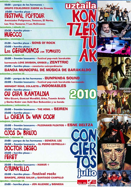 Cartel conciertos Carmenes de Barakaldo 2010