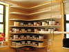 Shelves, stocked with dye
