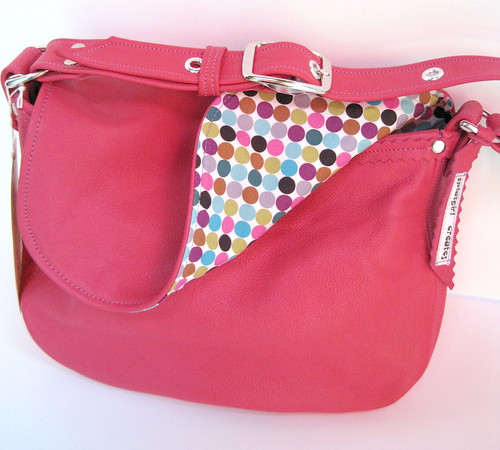 pink leather dotty perfect bag