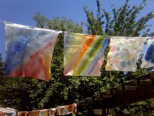 Watercolor Paper-Towel Banners at Summer Camp
