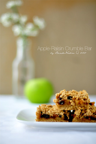 Apple-raisin crumble bar