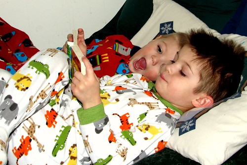boys reading together