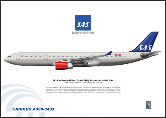 SAS Scandinavian Airlines "Eystein Viking" Airbus A330-343X OY-KBN