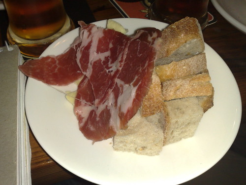 cured meats, cheese and bread