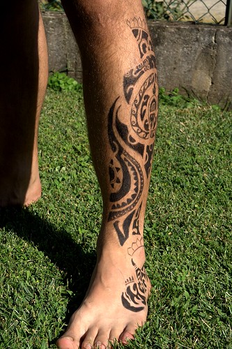 My new fake polynesian tattoo by my sister