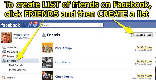 Create a Facebook Friends List