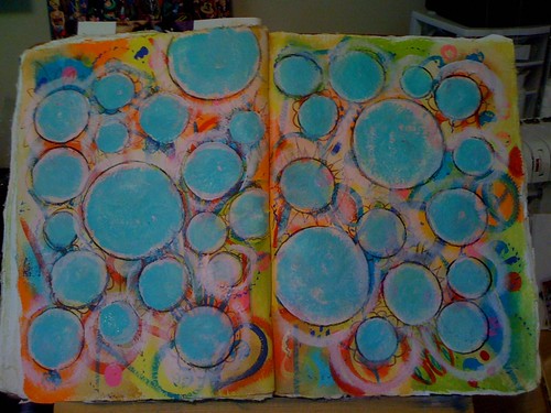 creative journal page in progress