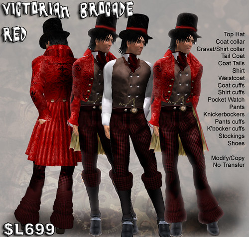 Victorian Brocade Red