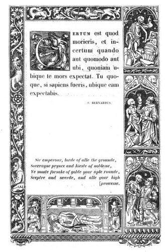 014-Letra C -The celebrated Hans Holbein's alphabet of death, illustr. with old borders ...1856