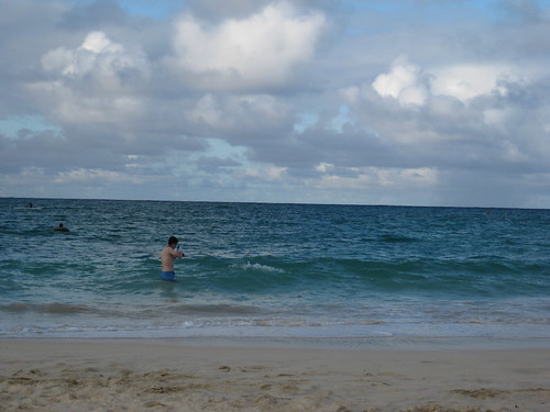 Dan attempting to snorkel.