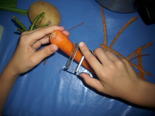 Épluchage des carottes