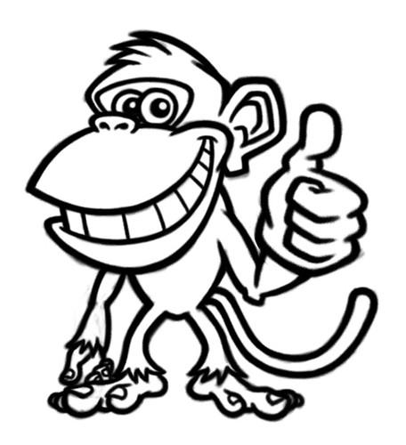 cartoon girl monkeys. Cartoon monkey final sketch