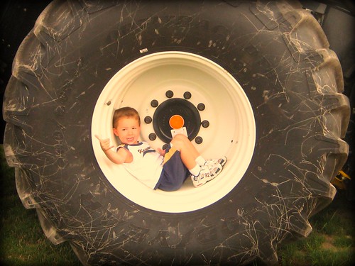 A boy in a tire 2