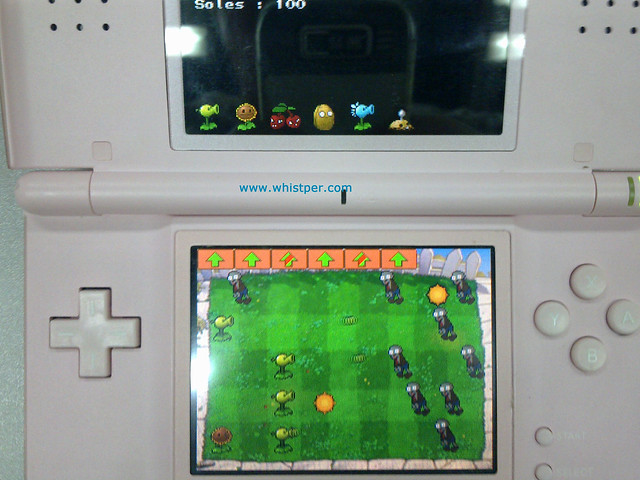 Plants vs Zombies in a Nintendo DS
