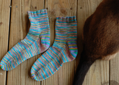 Slip Stitch Heel Socks & Kitty