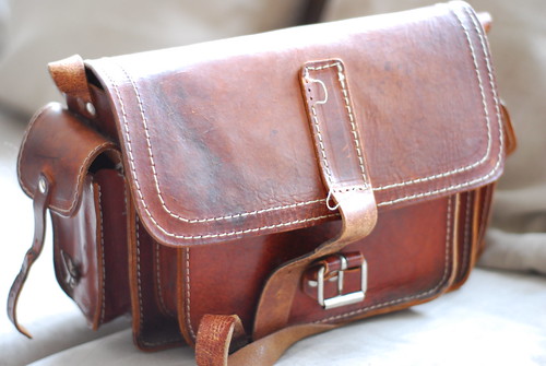 vintage leather satchel