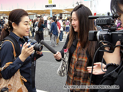 Our Japanese friend getting interviewed after the parade