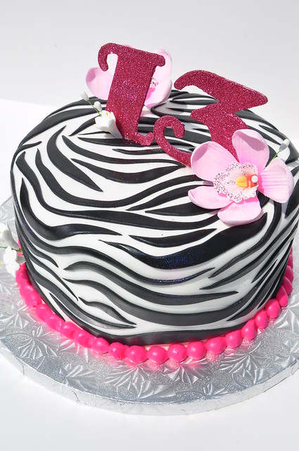 Zebra 13th Birthday Cake by www.thecakemamas.com