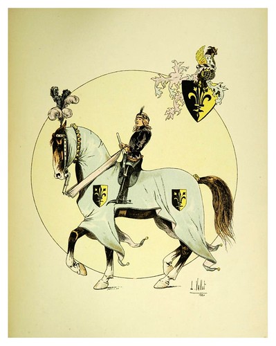 010-Entrada a la Villa de los combatientes en un torneo-Le chic à cheval histoire pittoresque de l'équitation 1891- Louis Vallet