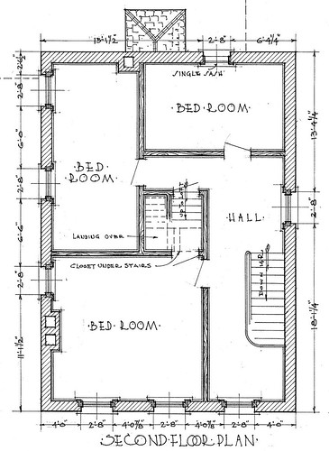 The Warren House, drawing 2 (detail)