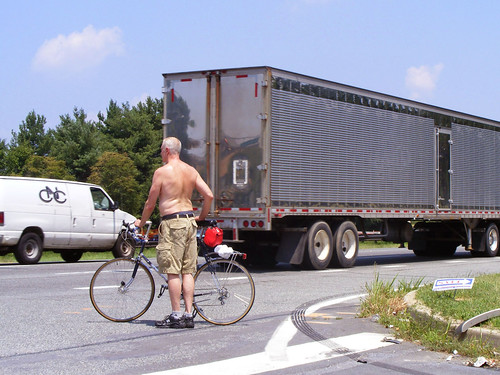 Shirtless Guy and Bike, Route 29 at Musgrove Road