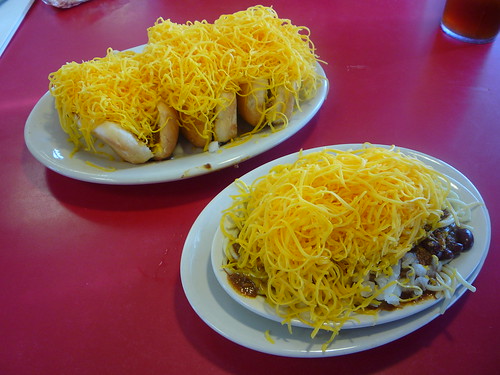 Cincinnati 5-way chili and cheese Coneys