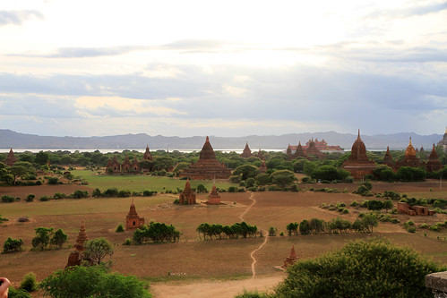 Temple vista at sunset Bagan