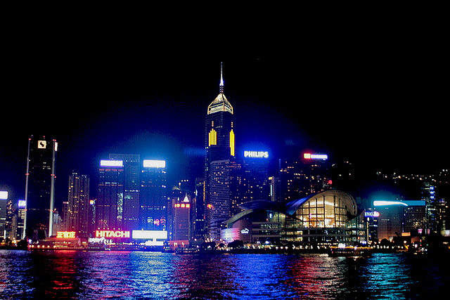 Kowloon side is equally lit up but I seem to prefer the HK island panorama - this is Wanchai
