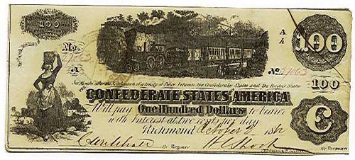 Confederate $100 Train Note T40