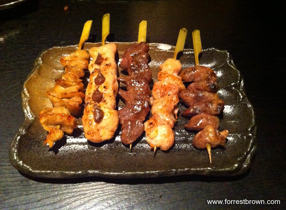 Chicken Yakitori in a Japanese Restaurant