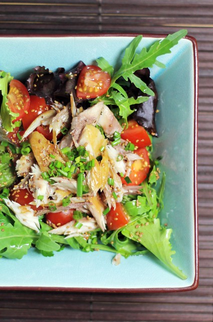 Smoked Mackerel, Cherry tomatoes and Mixed Leaves